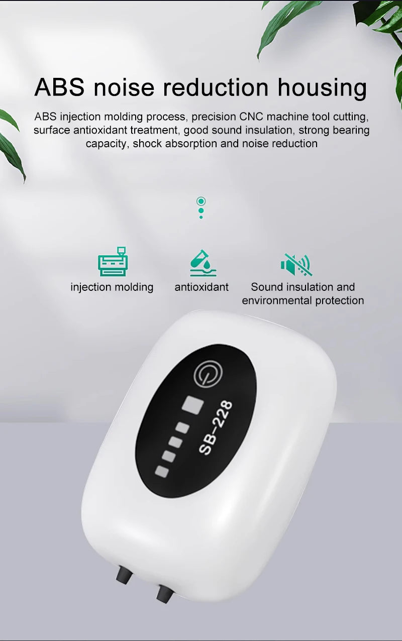 SOBO Aquarium Fish Tank Oxygen Air Pump Compressor Charging Silent USB with Battery Portable Fishing Oxygenator 6000mA Outdoor