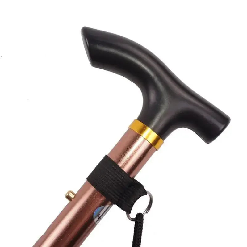 Telescopic Walking Stick Outdoor Hiking Trekking Poles Aluminum Alloy Metal Folding Cane Crutches Pole For Elderly People