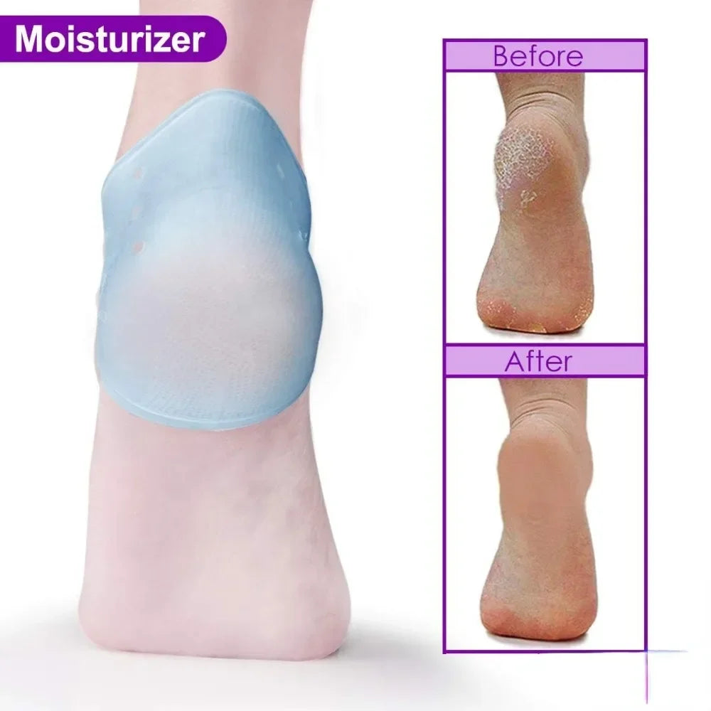 2PCS Achilles Tendonitis Bone Spur Aching Feet Relieve Pain Pedicure Tools Heel Cushion Gel Heel Protector for Plantar Fasciitis