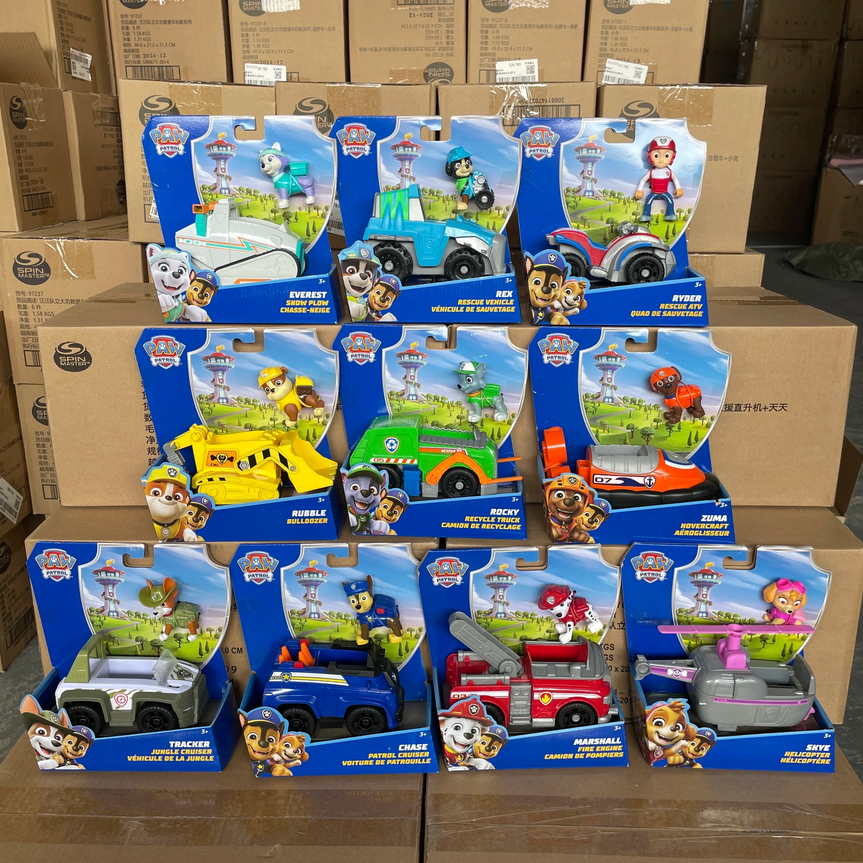 100% Genuine Paw Patrol Kids Toy vehicles with Action Figure Dogs Anime Doll Kids Model Children Birthday Christmas Gift