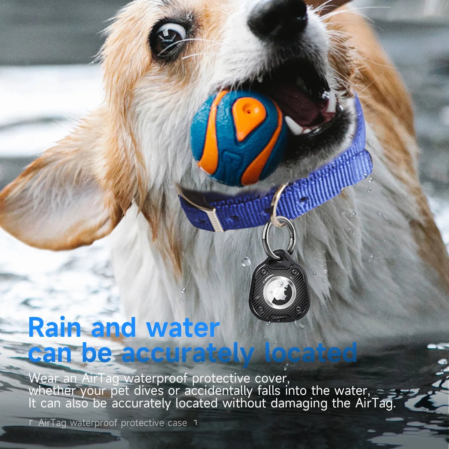 Waterproof Case for AirTag Holder Protective Case Suitable for Apple Location Tracker Airtag Key Pet Three Protection Cover