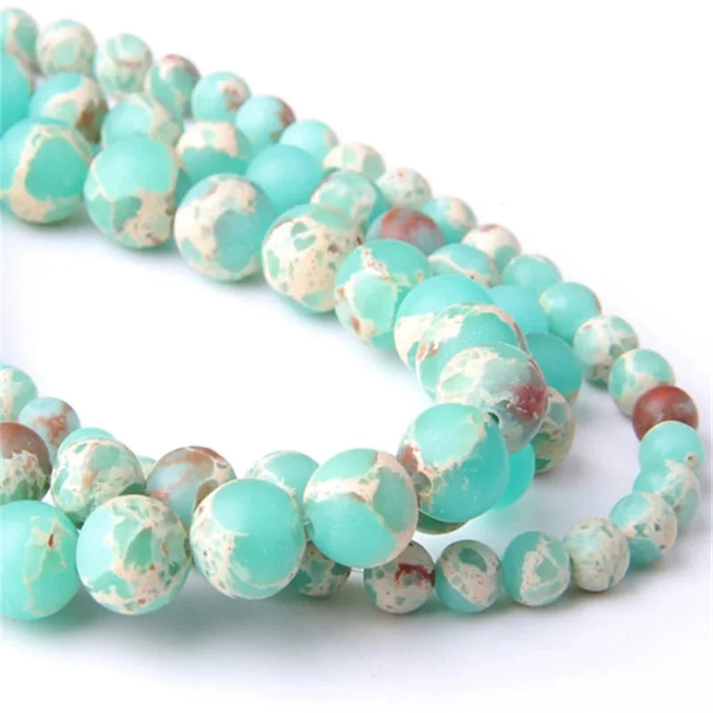6 8 10mm Natural Stone Green Snakeskin Jaspers Bead ShouShan Stone Round Loose Beads For Jewelry Making DIY Bracelet Accessories