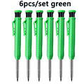 6Pcs Engineering Drawing Woodworking Marking Mechanical Pencils, 2.8mm Long Head Carpenter Pencil, Applicable Construction Works