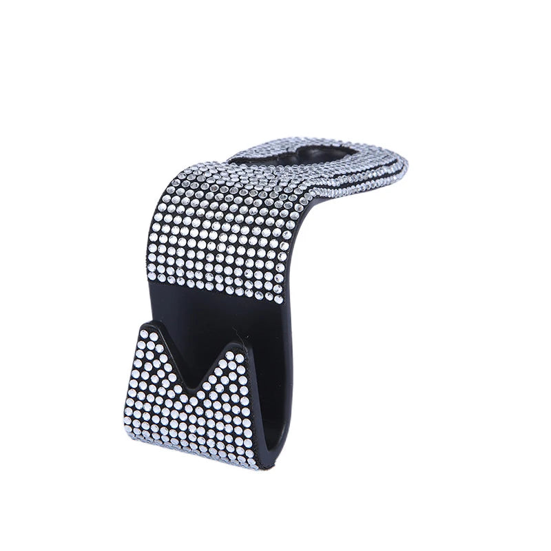 Rhinestone Decor Car Seat Back Hook Hanger Universal Bling Diamond Vehicle Auto Headrest Storage Holder Car Accessories