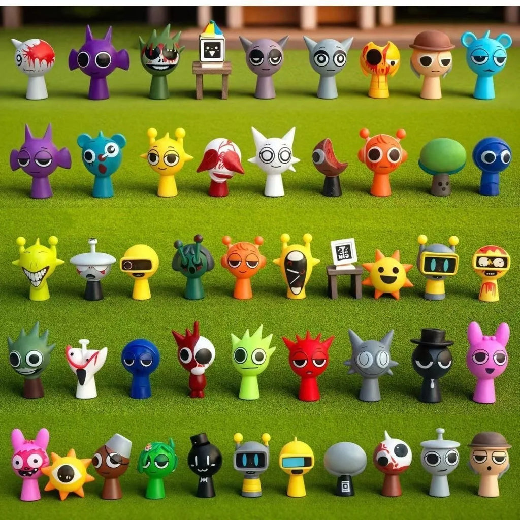 Hot New 48PCS Set Funny Sprunki Figuras Model PVC Sprunki Game Anime Action & Toy Figures Cartoon Children Birthday Gifts Toys