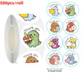50/100/500pcs 1 Inch Thank You Stickers Cartoon Dinosaur Labels for Packaging Baking Labels Gifts Seal Decor Children's Stickers