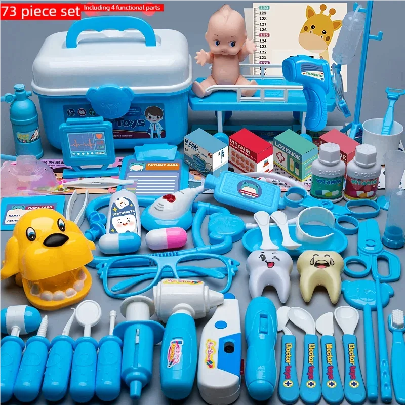 WizKidz Doctor Nurse Role Play Set Medical Tools With Stethoscope & Injectors In A Pretend Play Trolley Box Ideal Gift for Kids