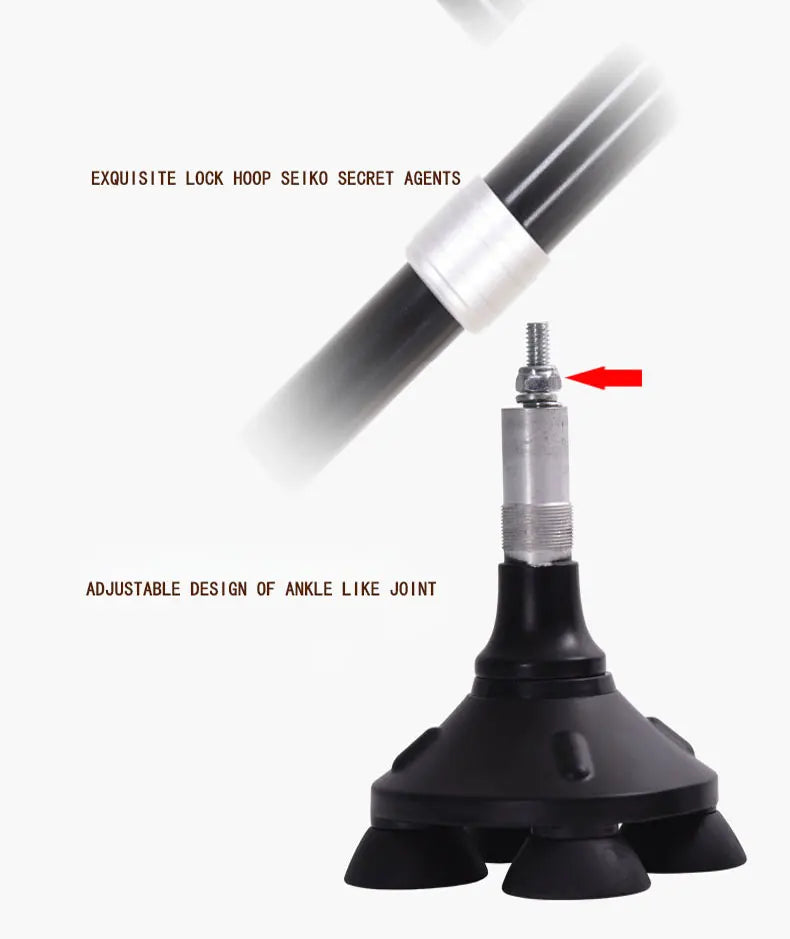 Non-slip Walking Sticks For The Elderly Retractable Aluminum Alloy Multifunctional Cane With Led Light Old Men Crutch