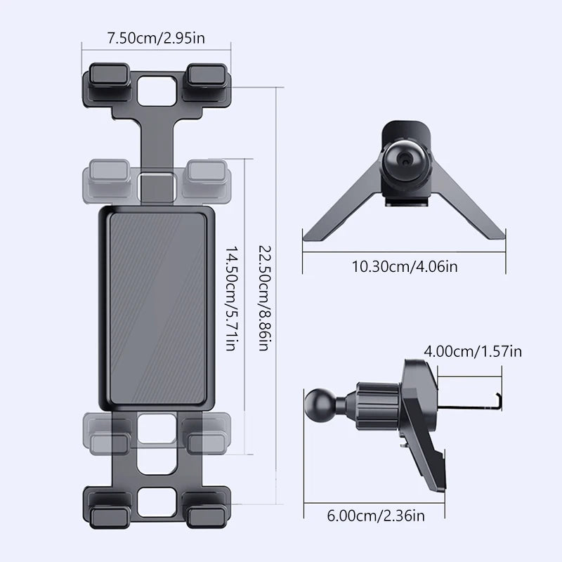 BLALION Car Air Conditioning Port Air Vents Tablet Holder 7-12.9 Inch Folding Screen Cell Phone Holder Universal Car Bracket