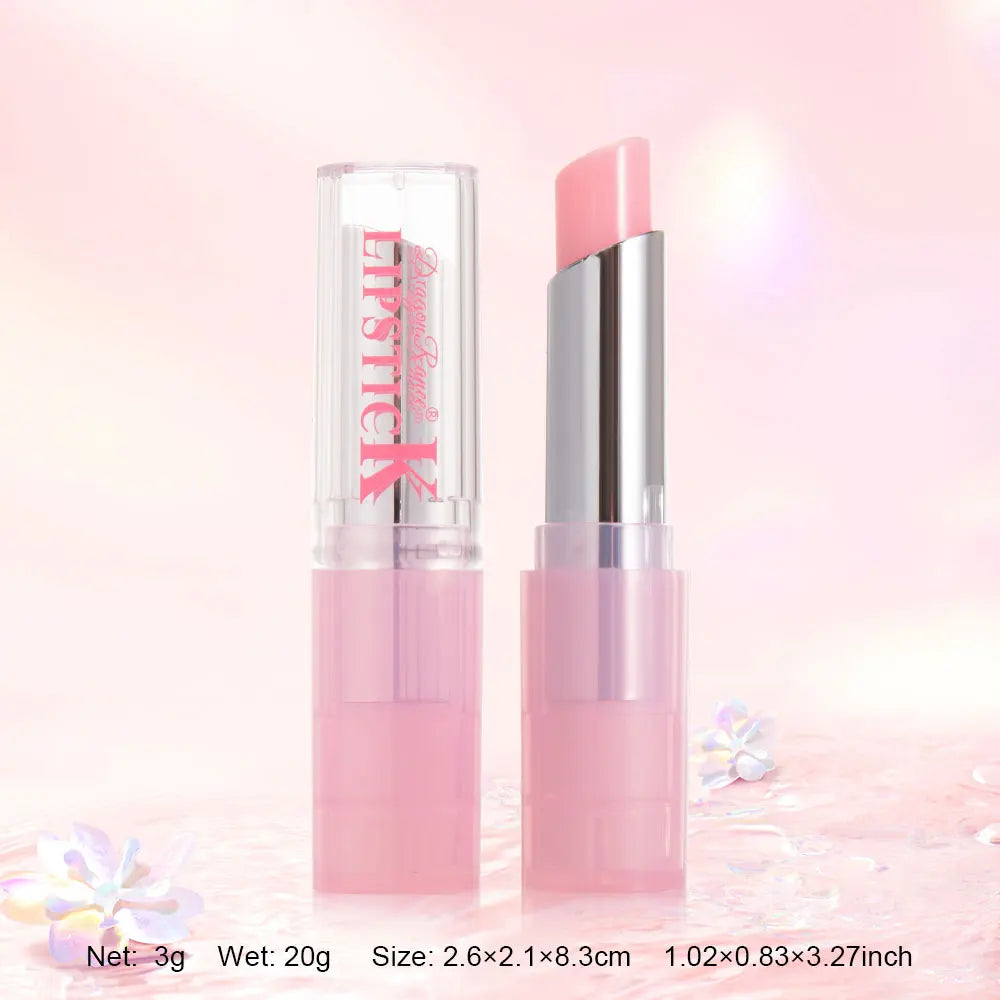 Color Lip Balm Moisturizing Glossy Waterproof Long-Lasting Pink Lip Balm with Shiny Effect Suitable for All Skin Types Soothing a