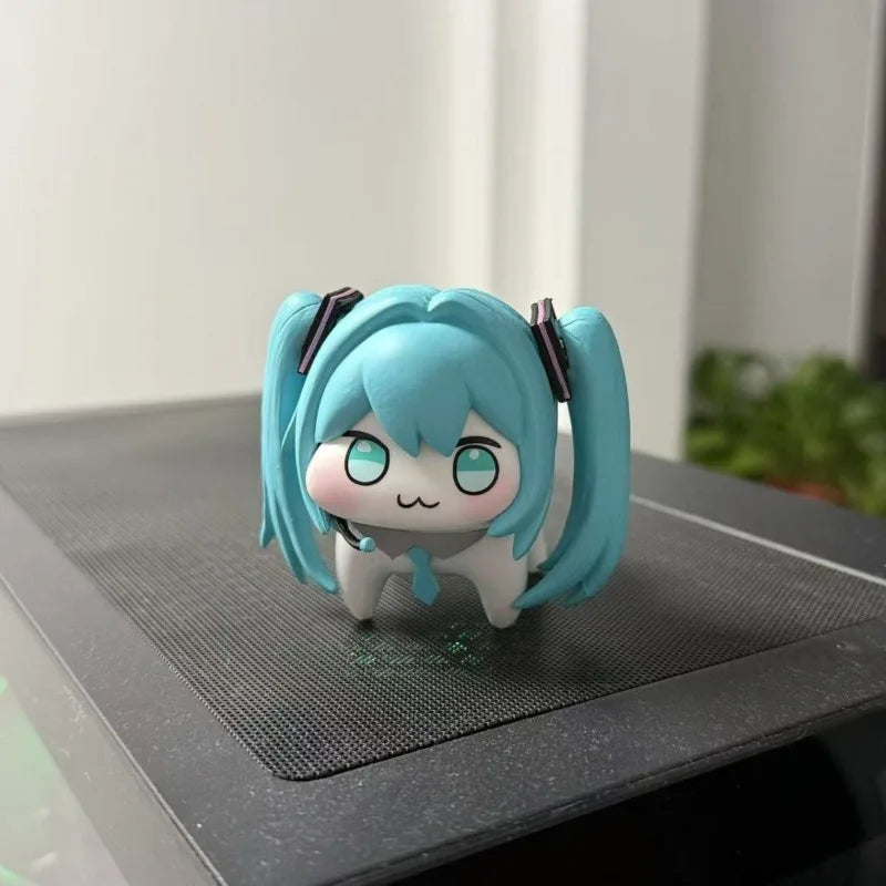 Doro Hatsune Miku Action Figures  Q Version PVC Anime Model Figures Kawaii Cartoon Cute Desktop Decoration Toy Doll Gift