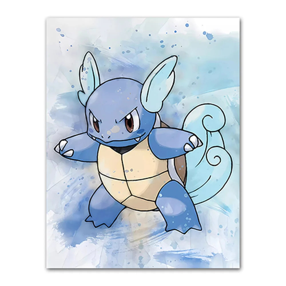 Anime Pokemon Canvas Painting Bulbasaur Charmander Squirtle Poster and Print Watercolor Wall Art Picture Home Decor Kids Gifts