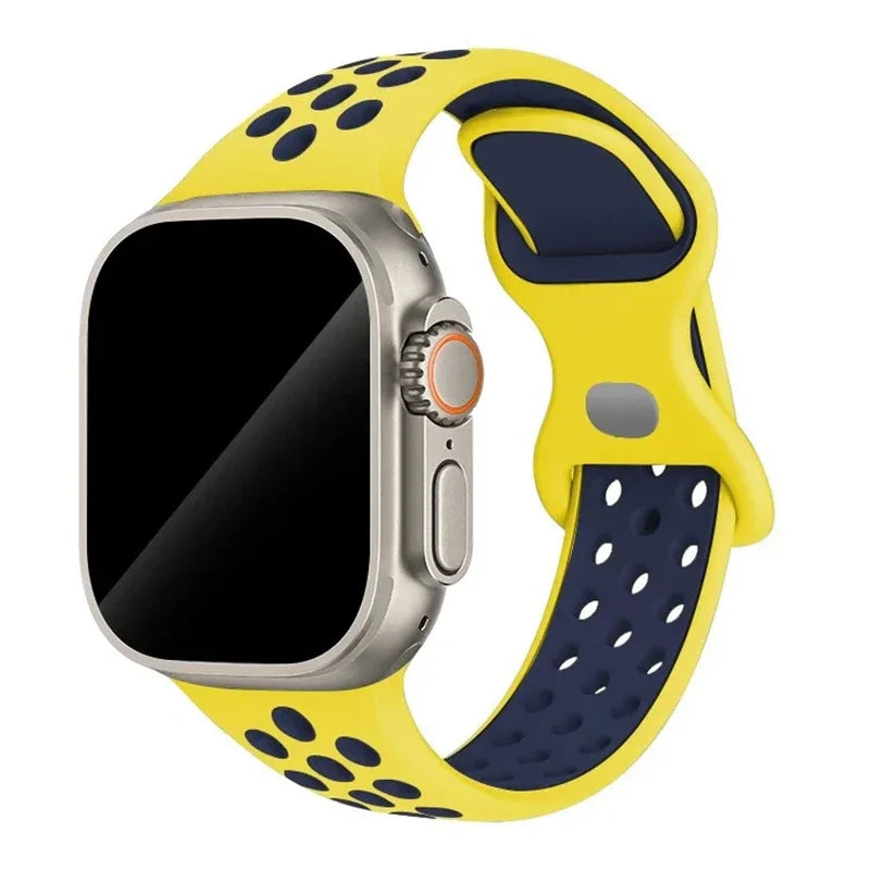 Original Sport Strap for Apple Watch Band 46mm 49mm 45mm 44mm 38 42mm Colored Particles Rubber Band IWatch Ultra 10 9 8 7 6 5 SE
