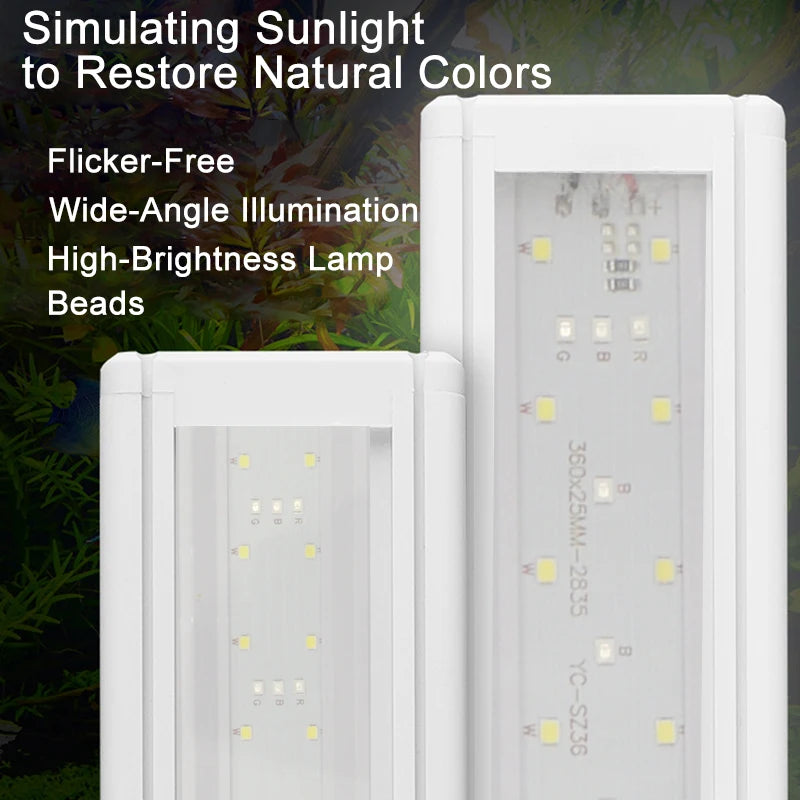 USB Fish Tank Clip Light, Dimmable Color, LED Aquarium Light for Aquatic Plant Grow Landscapes Decoration with Timer Function