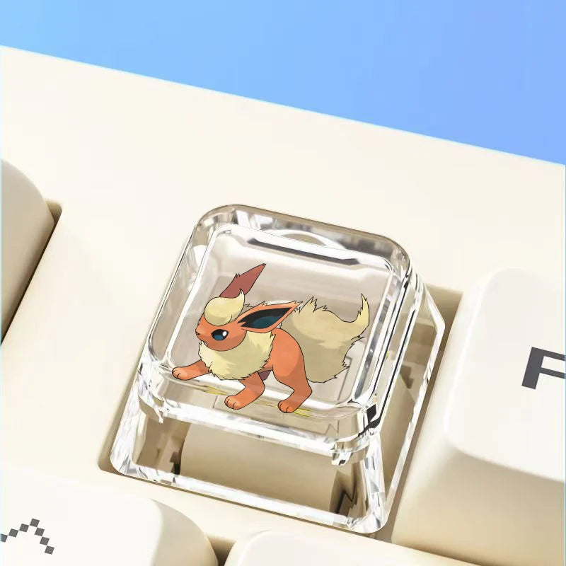 Cross mechanical keyboard personalized anime keycap single Charmeleon Blastoise Eevee transparent cartoon keycap