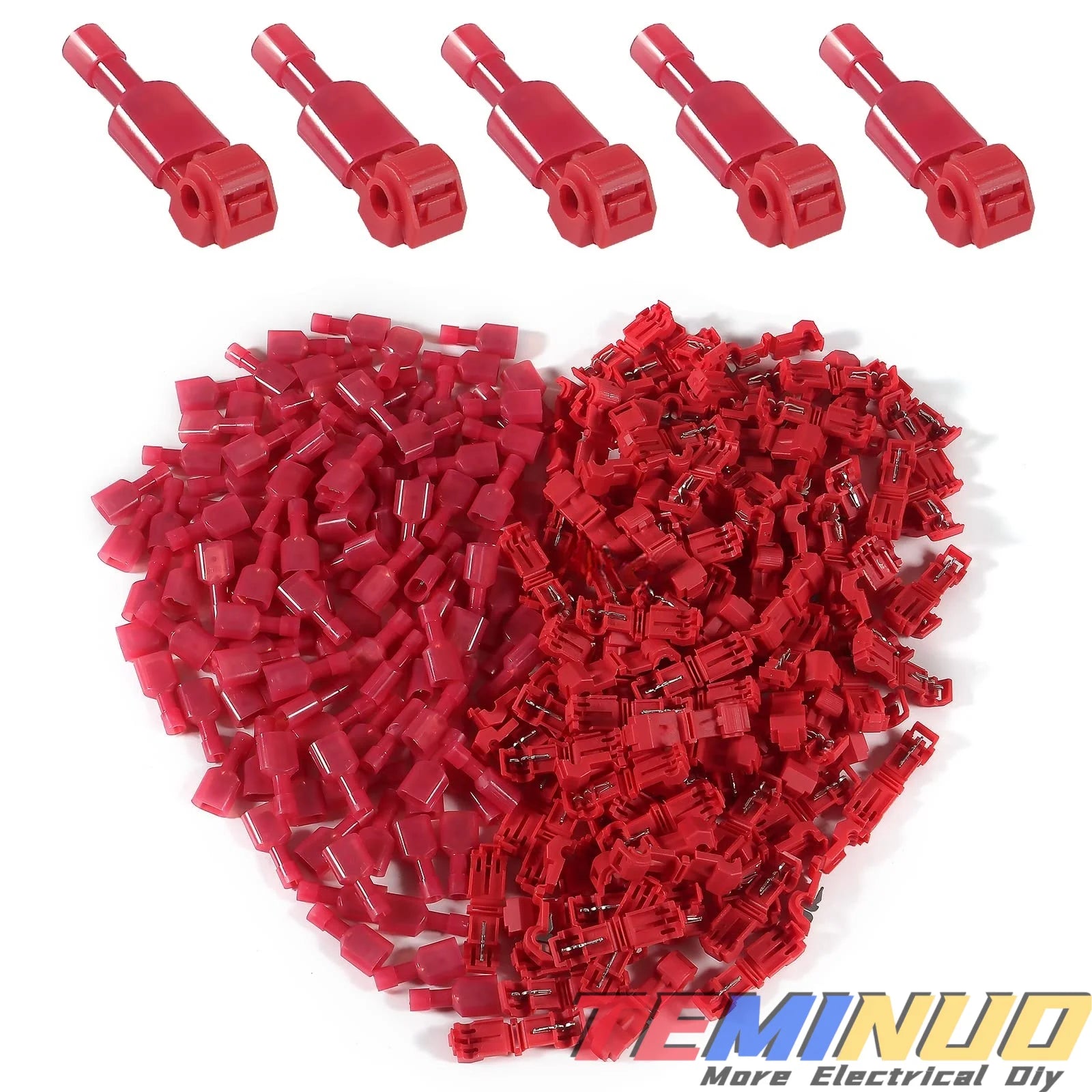 T Tap Wire Connectors, 60/50/40pcs Self-Stripping with Nylon Fully Insulated Male Quick Disconnect splice T Type Electrical Wire