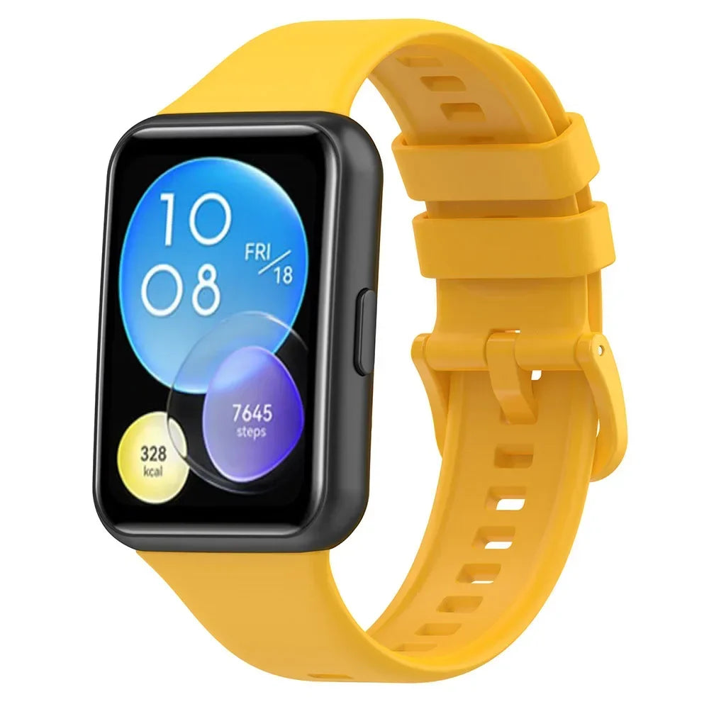 Silicone Strap For Huawei Watch Fit 2 Watch Band Bracelet Replacement Accessories + Transparent TPU Protective Case