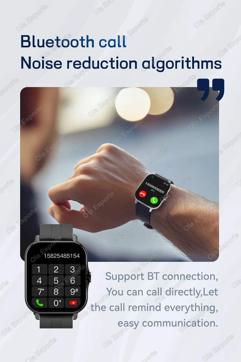 2026 New Bluetooth Call Smart Watch Information Push Men Women Health Monitoring Watch Pedometer IP68 Smartwatch For Android IOS
