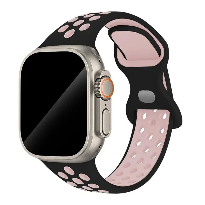 Original Sport Strap for Apple Watch Band 46mm 49mm 45mm 44mm 38 42mm Colored Particles Rubber Band IWatch Ultra 10 9 8 7 6 5 SE
