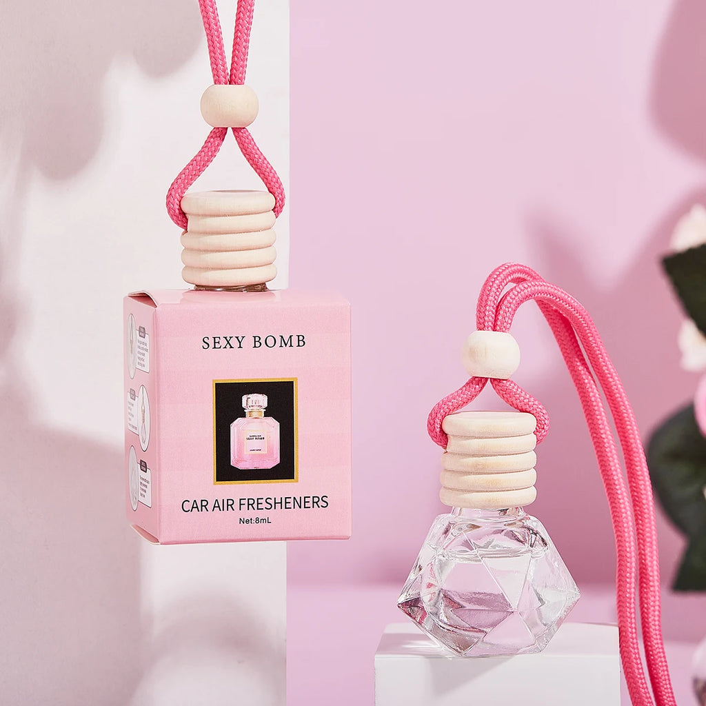 4pcs Pink car fragrance car interior accessories, perfume pendant car supplies, fresh air car fragrance