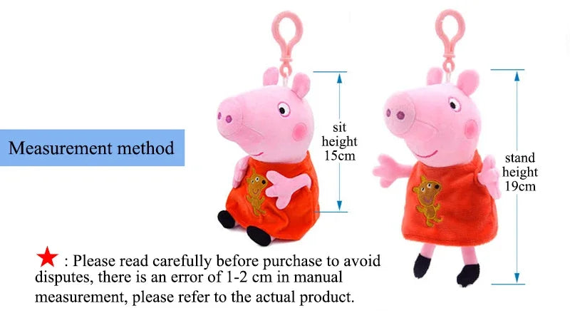 19cm Original Peppa Pig Plush Toys George Eddie Bear Mr Dinosaur Cartoon Anime Figure Stuffed Plush Toys Kids Christmas Gift Toy