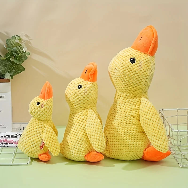 Plush Squeaky Duck Dog Toy-Bite-Resistant,Soft Chew Toy for Medium to Small Breeds Interactive Sound Effects,for Play & Training
