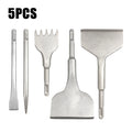 5PC SDS PLUS Round Shank tile Shovel Electric Hammer Chise Wall Concrete Impact Drill 5Teeth  Drill Bit For Masonry SlottingTool