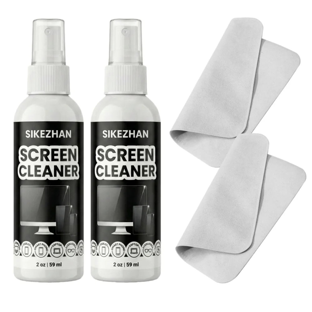SIKEZHAN Screen Cleaner Kit with Polishing Cloth - Streak-Free Spray for MacBook, iPad, iPhone, Laptop, Monitor & TV (2oz)