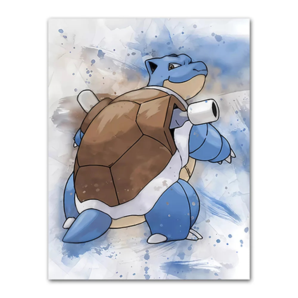Anime Pokemon Canvas Painting Bulbasaur Charmander Squirtle Poster and Print Watercolor Wall Art Picture Home Decor Kids Gifts