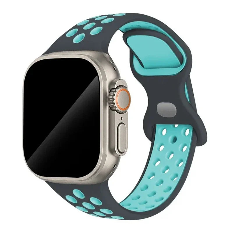 Original Sport Strap for Apple Watch Band 46mm 49mm 45mm 44mm 38 42mm Colored Particles Rubber Band IWatch Ultra 10 9 8 7 6 5 SE