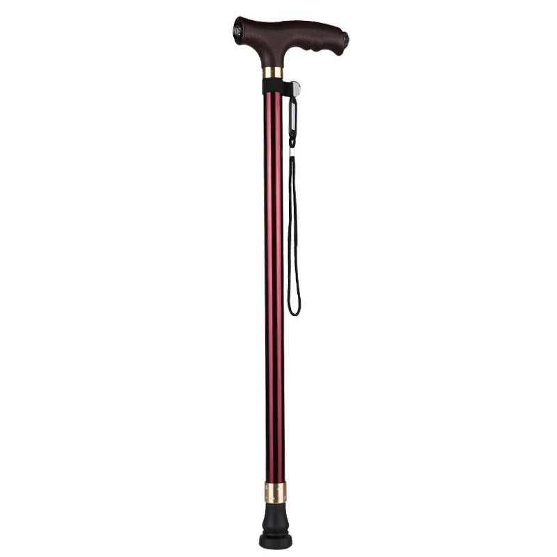 LED Light Non-Slip Elderly Walking Sticks Aluminum Alloy Cane Multifunctional Crutch with Large Footprint for Senior Men