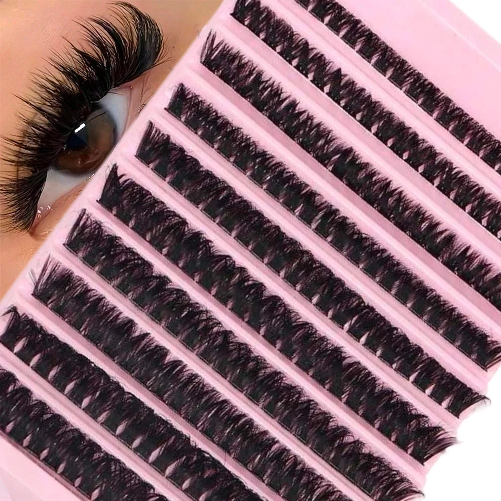 Cluster Lashes, 240pcs 40D 9-16mm Mixed Lengths, Ultra-Natural Look Thin Ultra-Soft Ultra-Light, Reusable  for Beginners