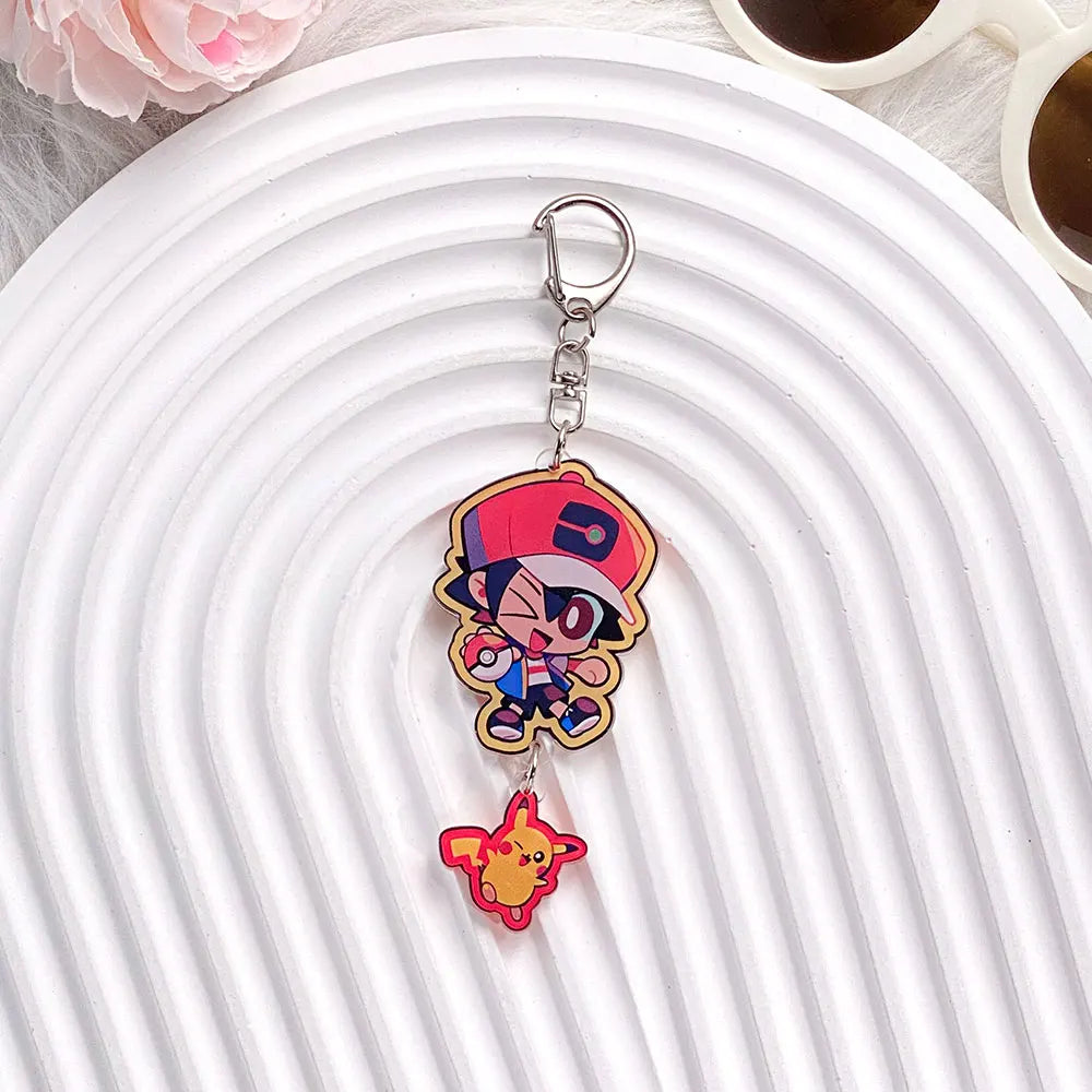 Pokémon Characters Pikachu Bulbasaur Jigglypuff Acrylic Keychain Bag Charms Accessories Backpack Pendant Key Holder Friend Gifts