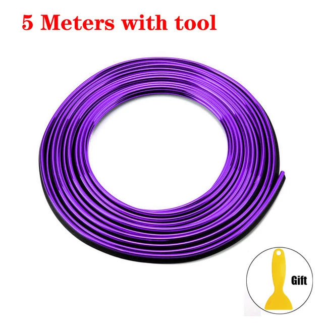 Car Moulding Decoration Flexible Strips1/3/5M Interior Auto Mouldings Car Cover Trim Dashboard Door Edgein Car-styling Universal