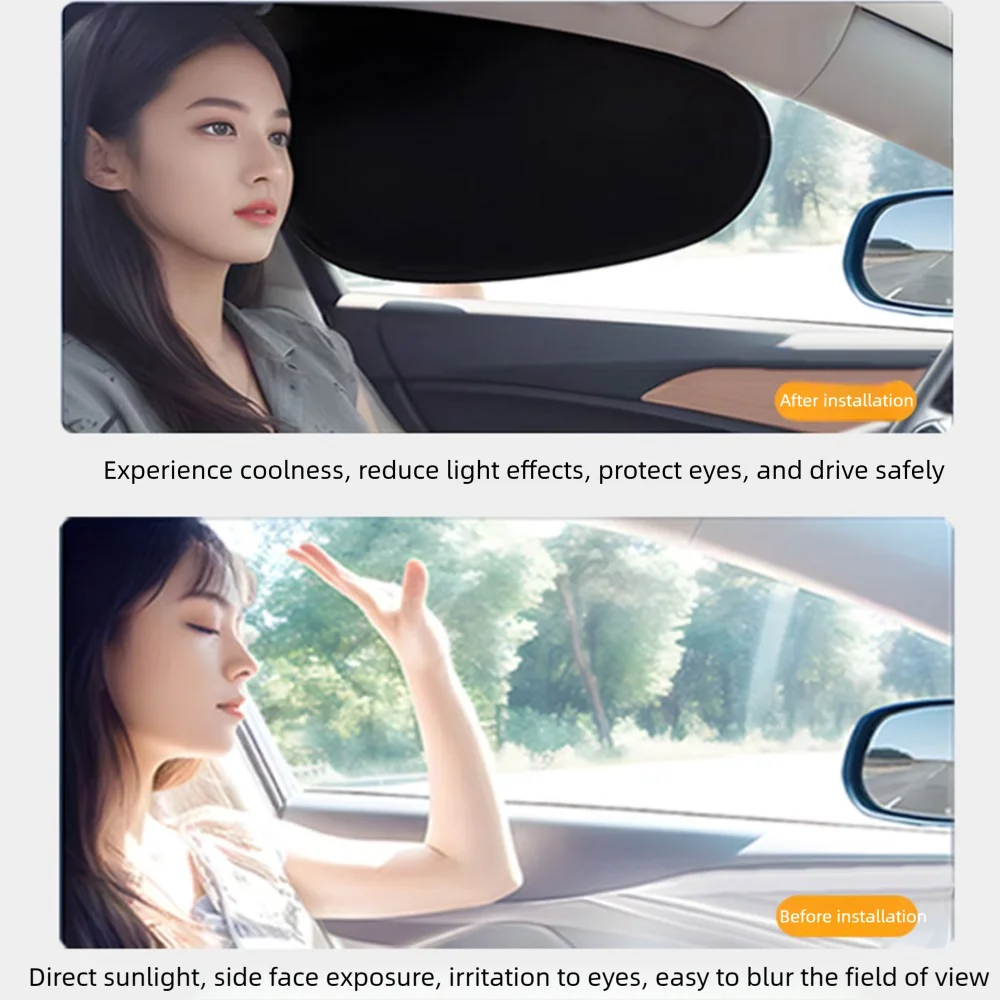 Summer Electrostatic Sun Visor for Car Side Window 4-Layer Sun Shade Curtains Anti-Glare UV-Blocker Auto Sun Protection Cover