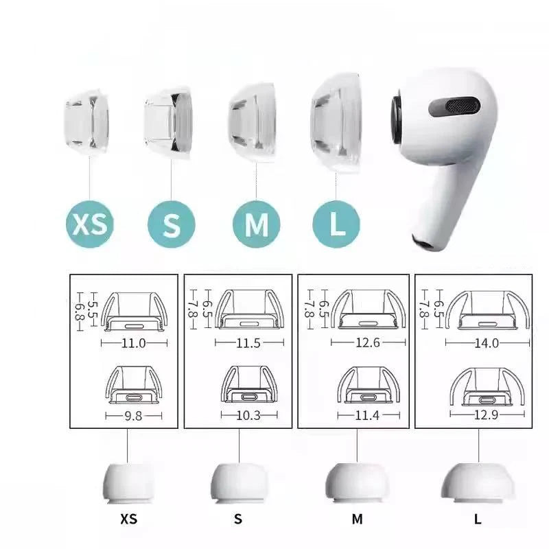 For Airpods Pro 2 Eartips Crystal Earbuds Replacement Transparent Liquid Silicone Earbuds Bluetooth Eartips for Airpods Pro