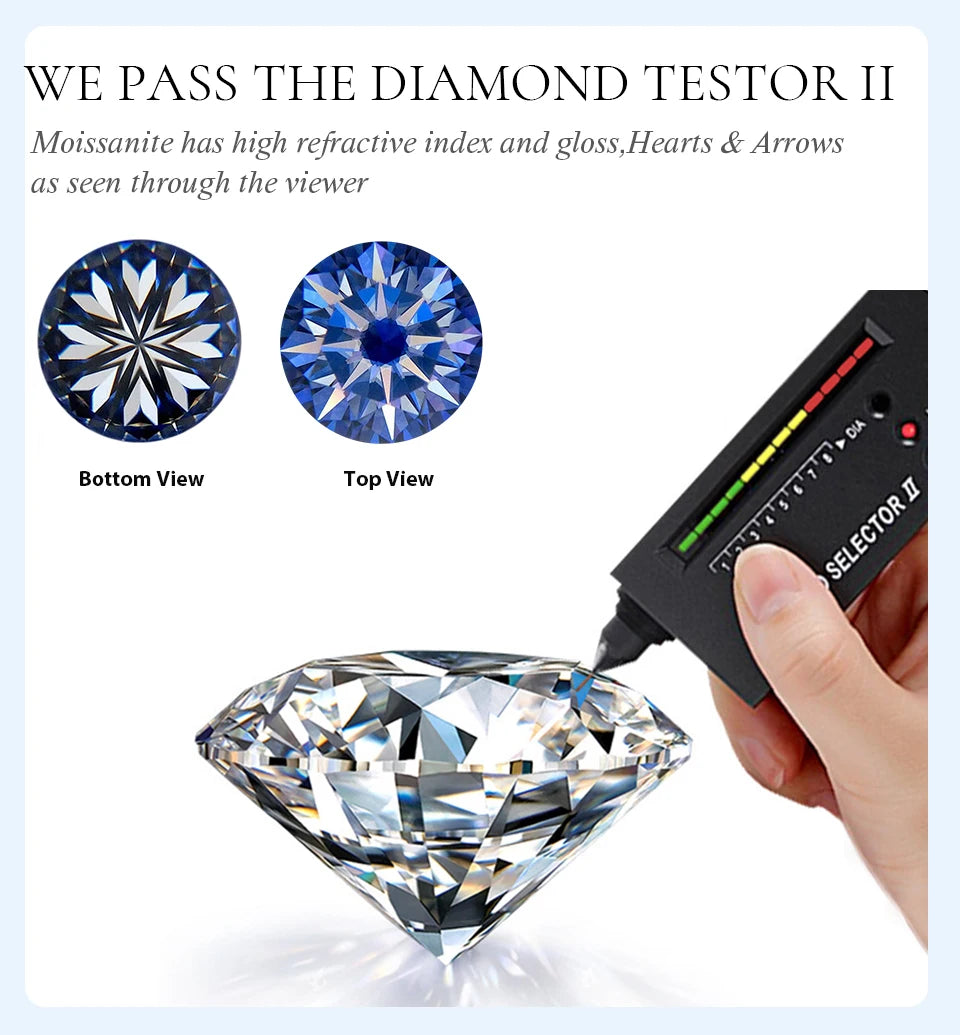 DW 0.1ct-2ct D Color Certified Moissanite Stud Earrings Lab Created Diamond 925 Sterling Silver Gold Plated Wedding Fine Jewelry