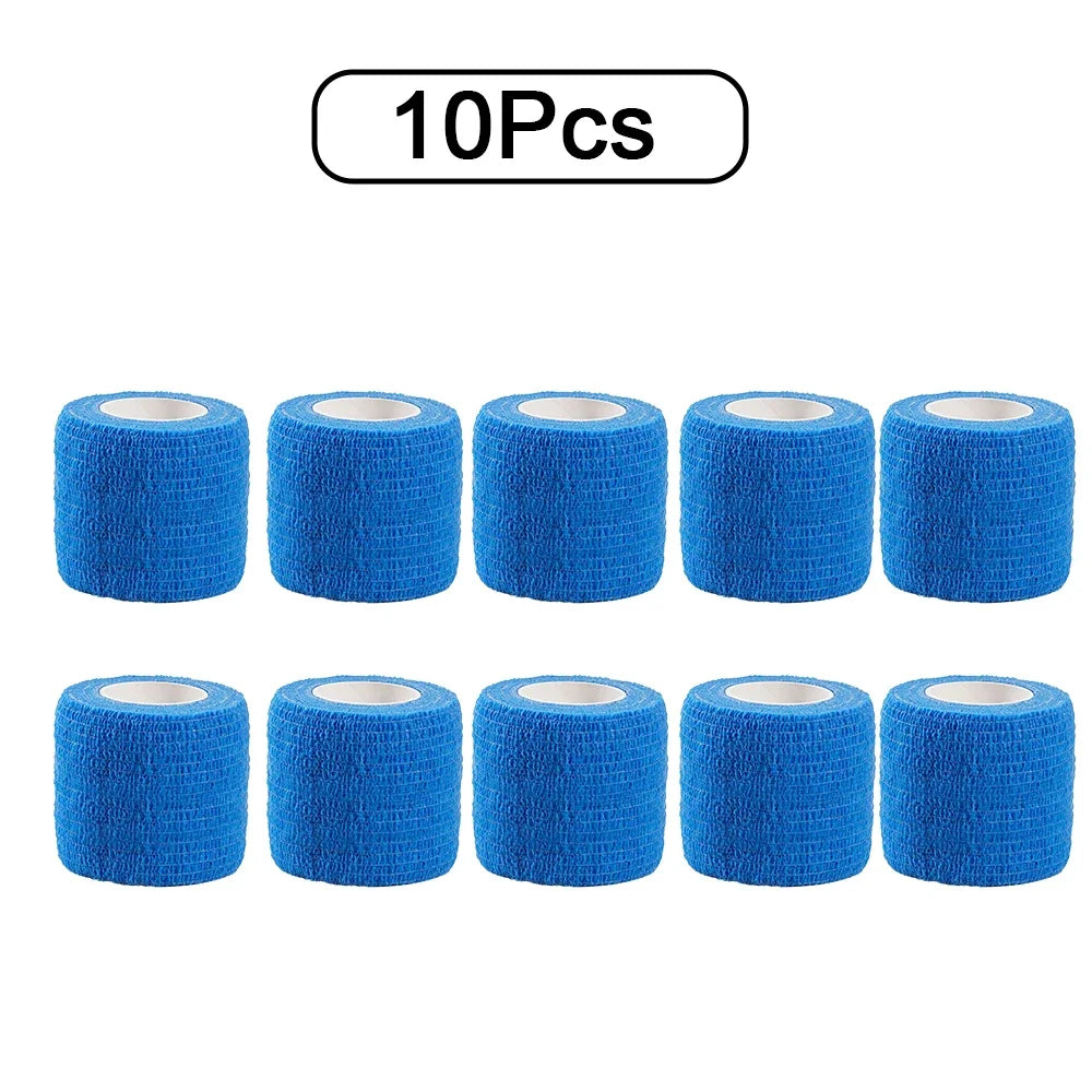 10pcs Elastic Self-Adhesive Athletic Tape Bandage 2.5/5/10cm Non-Woven Universal Fit for Sports Foot Support Joint Protection