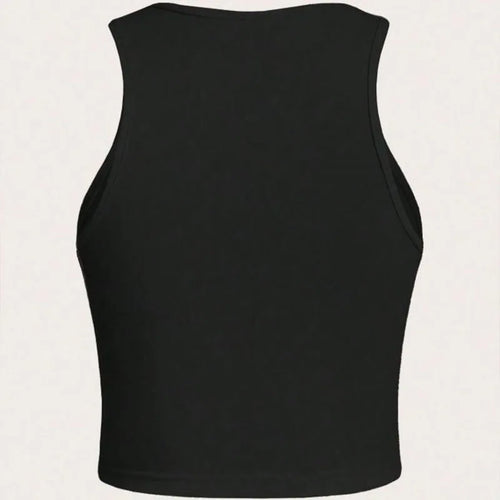 2025 Summer New Women's Casual Minimalist Solid Color Tank Top! Minimalist American English Print, Slimming & Flattering