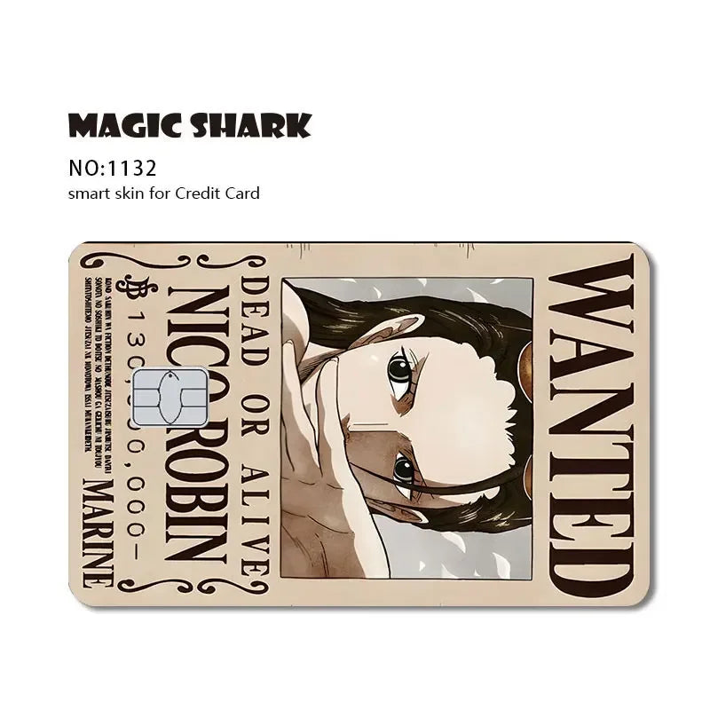 Magic Shark Wanted Anime 3M PVC Matte No Fade Skin Cover Sticker for Metro Debit Credit Card