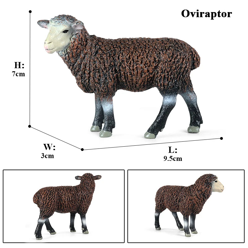 Oenux Classic Farm Animal Simulation Sheep Goat Argali Antelope Model Action Figure Poultry Figurines Cute Toy For Kid Gift