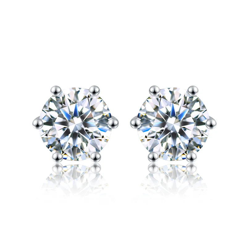 DW 0.1ct-2ct D Color Certified Moissanite Stud Earrings Lab Created Diamond 925 Sterling Silver Gold Plated Wedding Fine Jewelry