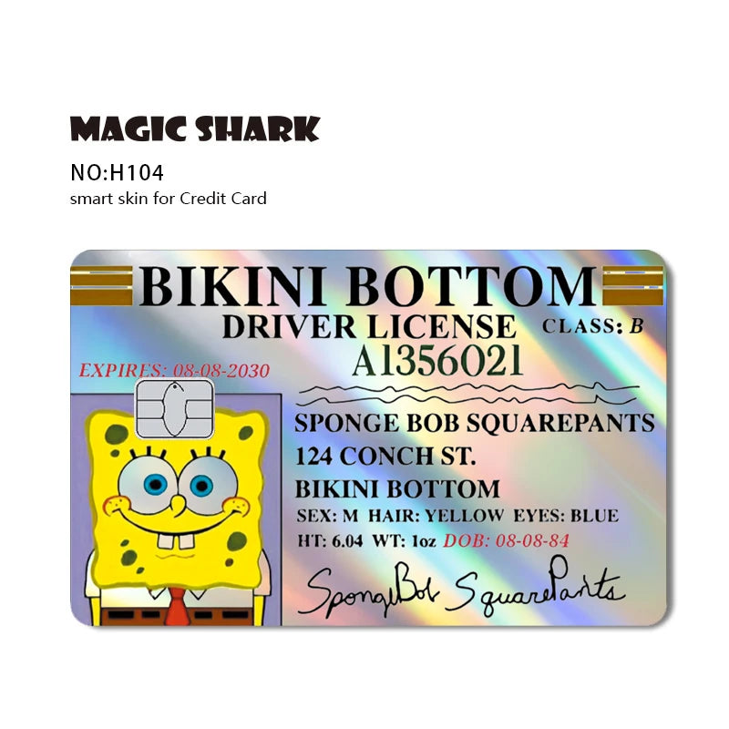 Magic Shark 2026 New Arrival Funny Cute Cartoon Holographic Sticker Laser Film Shinny Skin for Debit Credit Bank Card