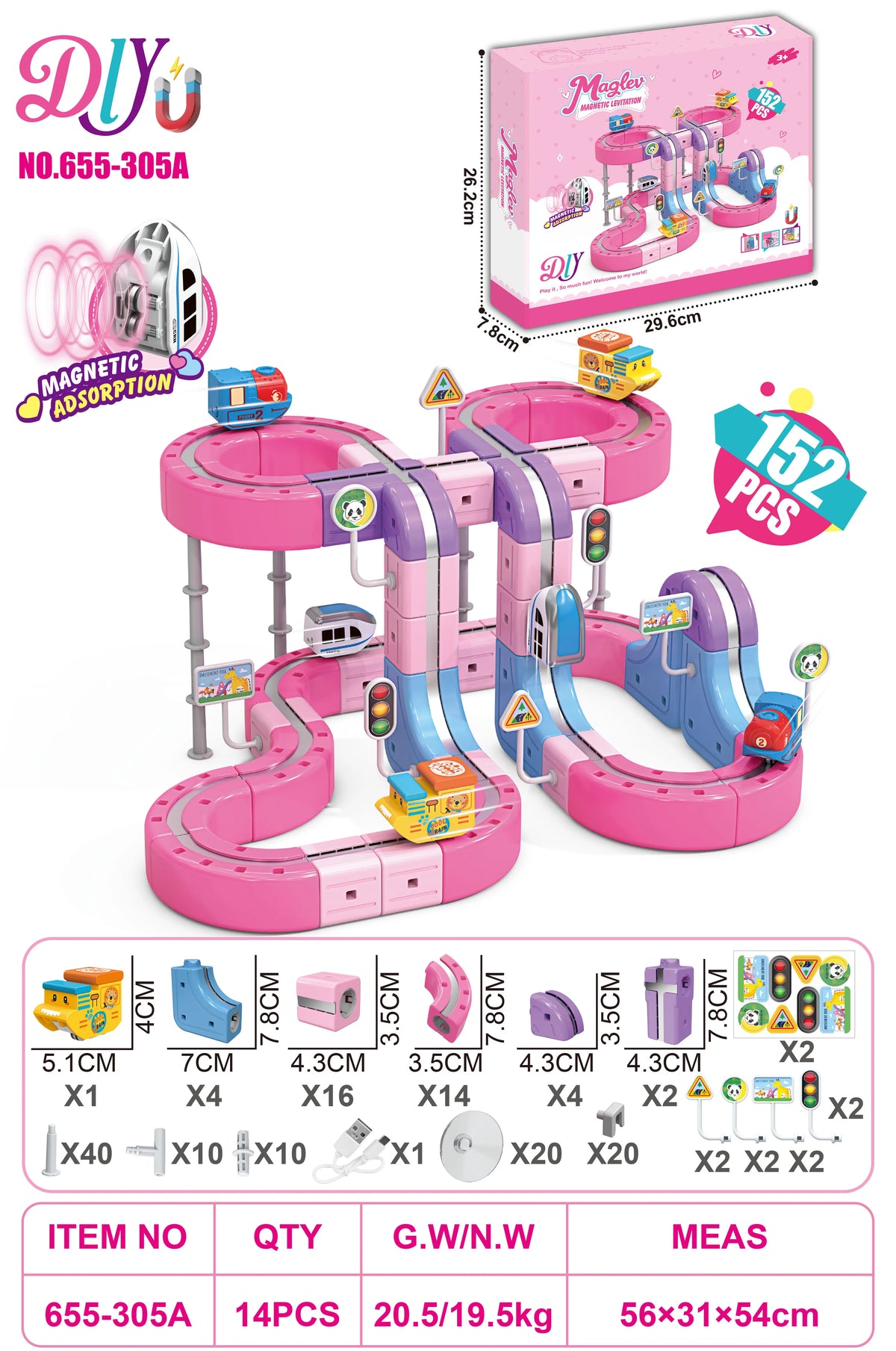 Sell Well Anti-Gravity Magnetic Attraction Track Train Changeable Magnetic Magic Rail Car Electric Train Toy