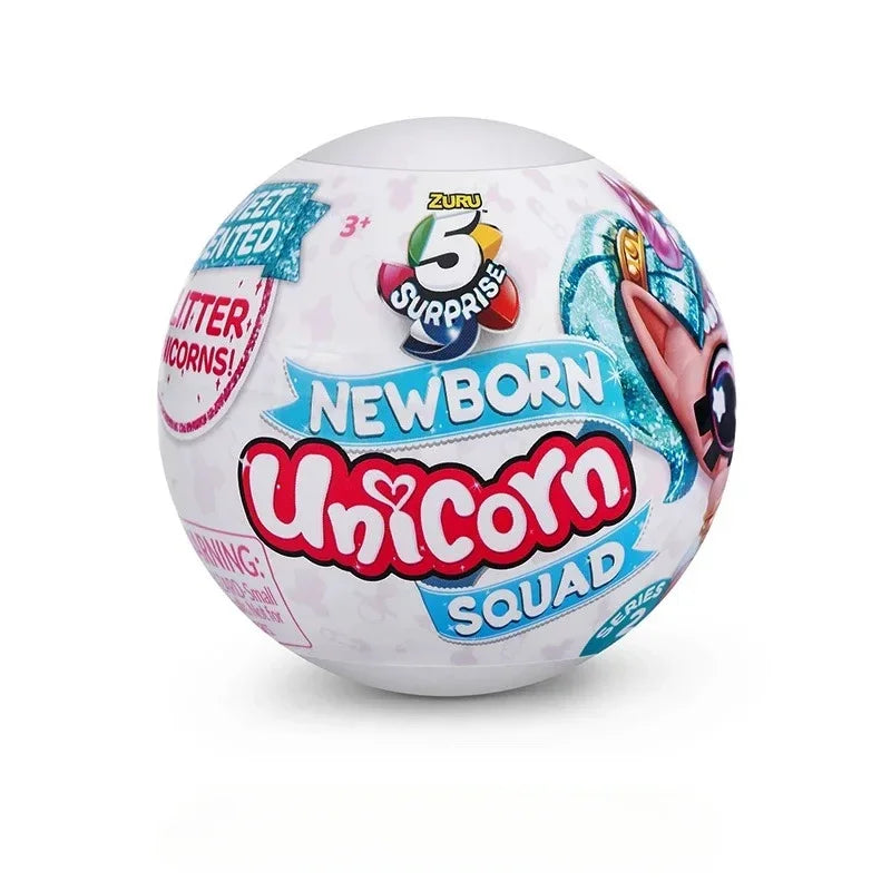 Surprise 5 Capsule Toys Newborn Unicorn Squad Mini Rainbocorn Blind Box Surprise Ball Anime Figure Collectible Toys