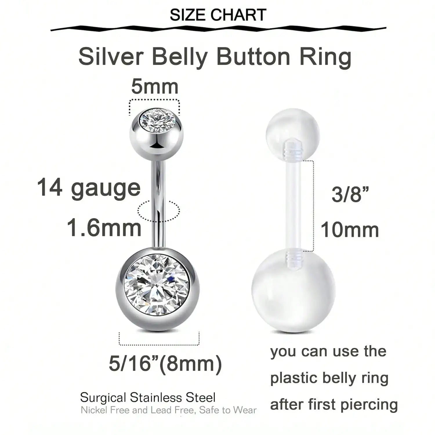 Belly Button Piercing Kit Gun Belly Piercing Kit Belly Button Piercing Gun Navel Piercing Kit Belly Button Ring Piercing Kit