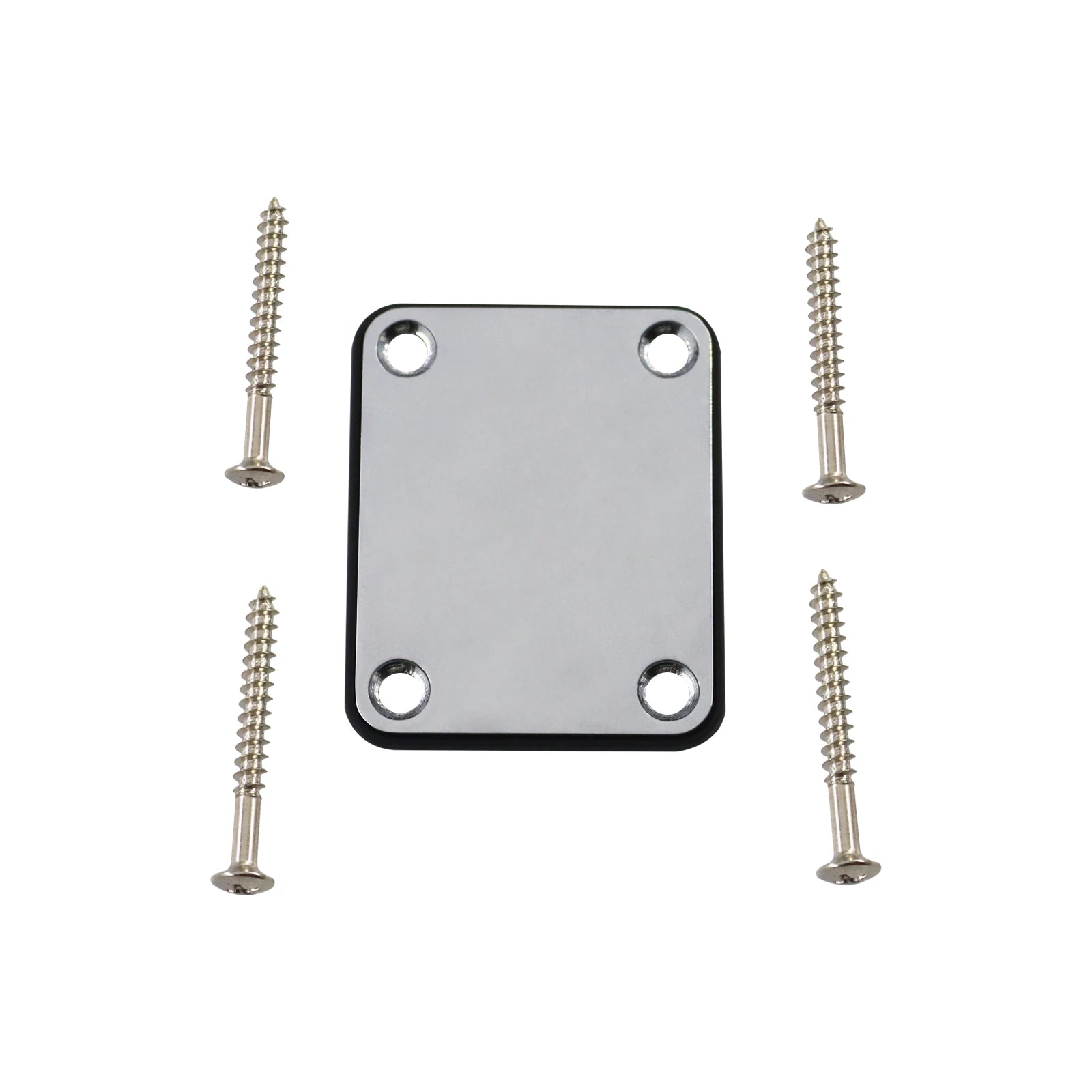 1Set  Bass Guitar Neck Plate,Electric Guitar Neck Joint Connecting Strengthen Plate with Plastic Back Plate & Mounting Screws