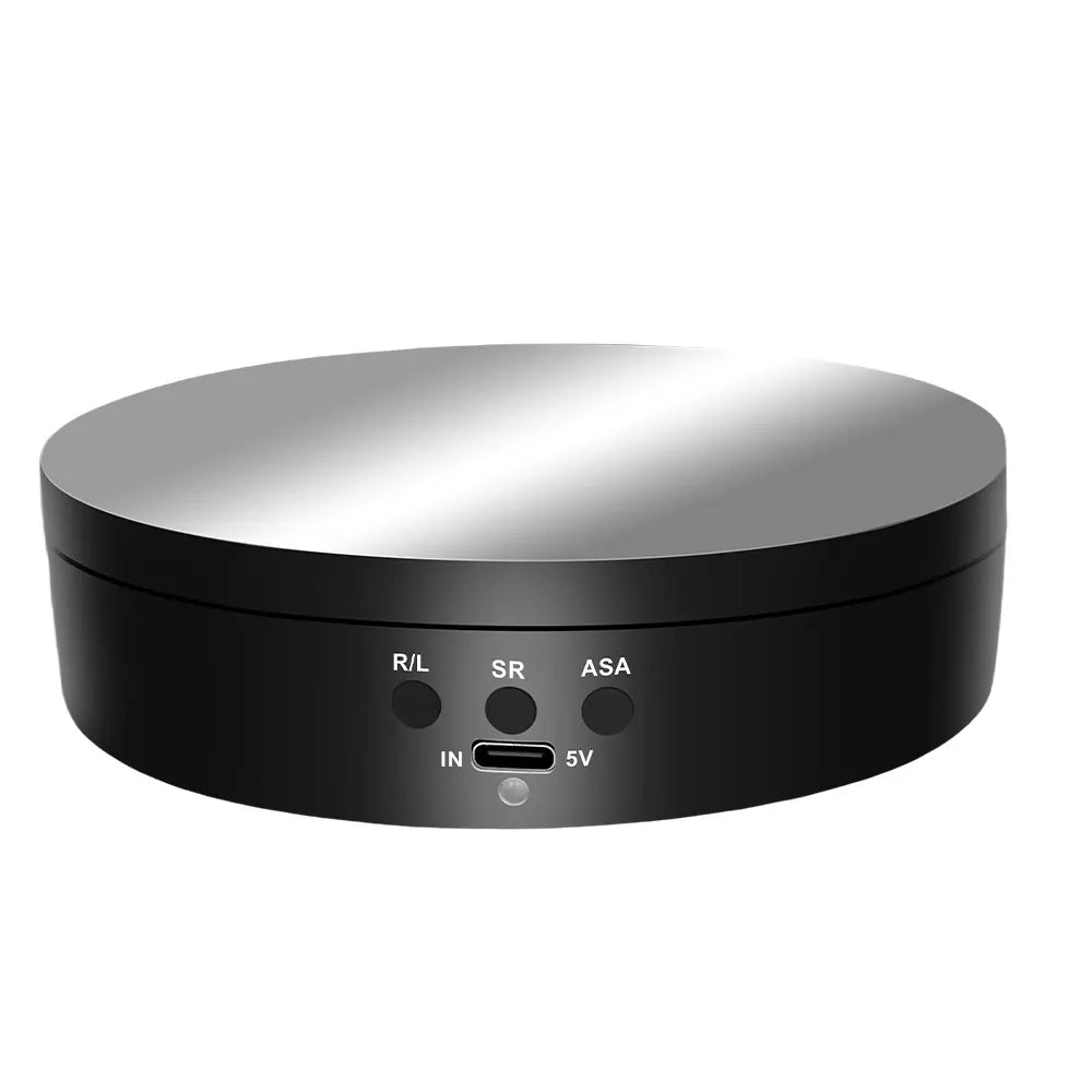 360-degree turntable,electric rotating mirror display stand,USB/battery dual power supply,rotating shooting,three-speed settings