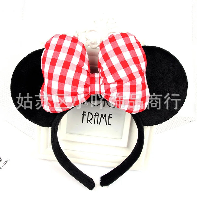 2023 New Cute Performance Party Headband Mickey Minnie Headband Mickey Mouse Bow DY Black Ear Headband Christmas HairAccessories