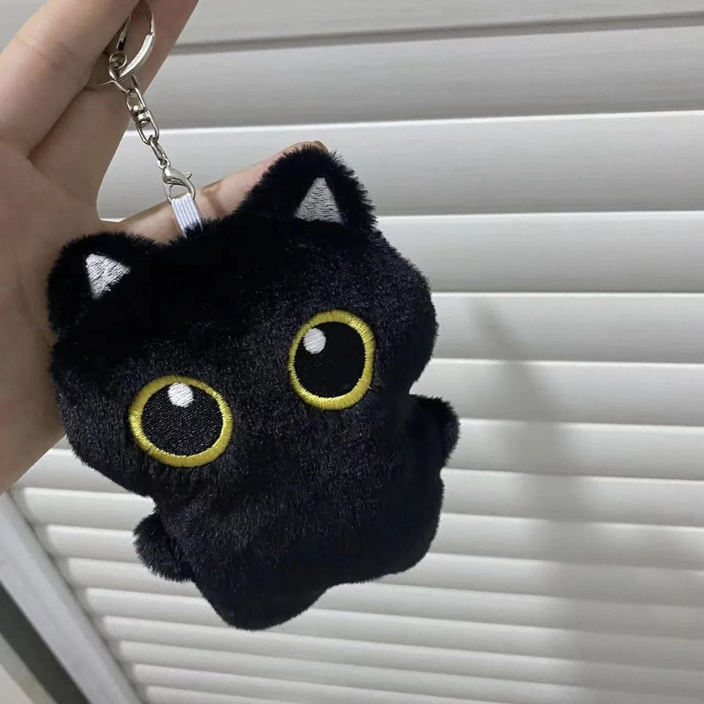 NEW Cute Black Cat Plush Toy Doll Small Pendant Cuddly Pillow Cushion Ins Black Cat Plush Toy Doll for Boy Girl Birthday Gifts
